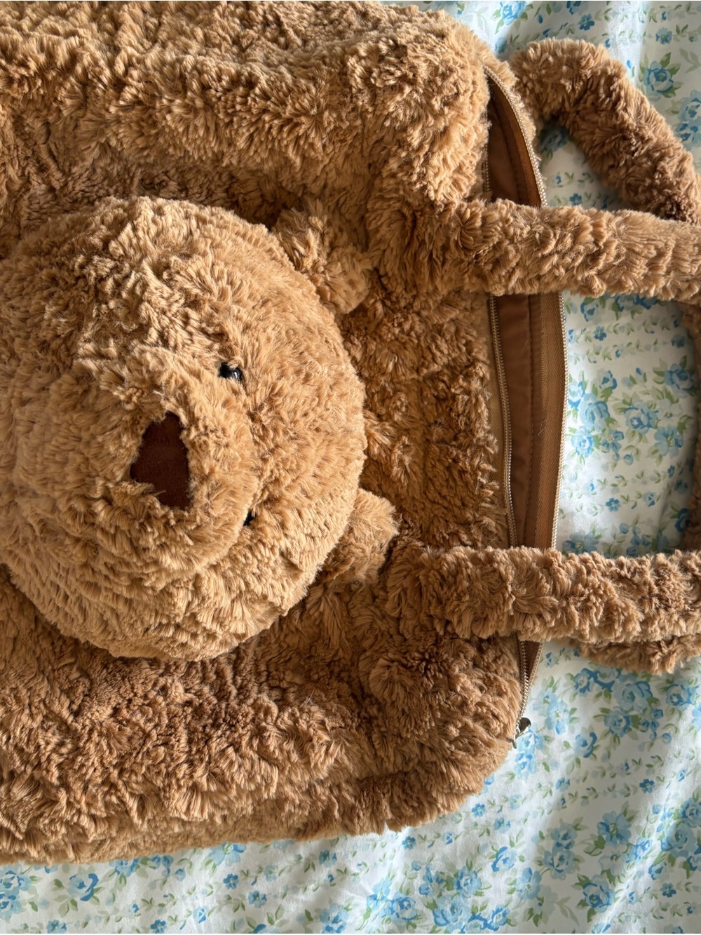 Jellycat Plush Teddy Bear Tote Bag in Light Brown